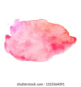 Abstract isolated pink vector watercolor banner. Grunge element for paper design. Vector illustration