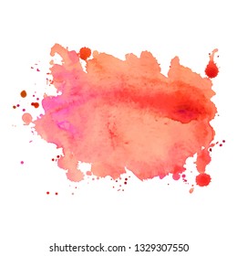 Abstract isolated pink vector watercolor banner. Grunge element for paper design. Vector illustration