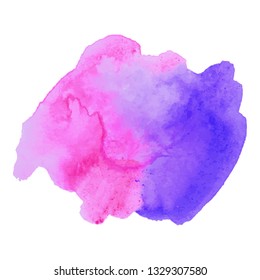 Abstract isolated pink vector watercolor banner. Grunge element for paper design. Vector illustration