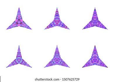 Abstract isolated polygonal triangle ornament star polygon collection - ornamental vector designs elementss