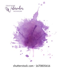 Abstract isolated purple watercolor drops splash. Grunge texture artistic vector used as being an element in the decorative design of invitation, cards, cover or banner.