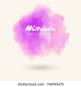 Abstract isolated red vector watercolor stain. Grunge element for paper design