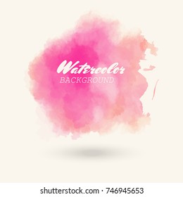 Abstract isolated red vector watercolor stain. Grunge element for paper design