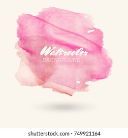 Abstract isolated red vector watercolor stain. Grunge element for paper design