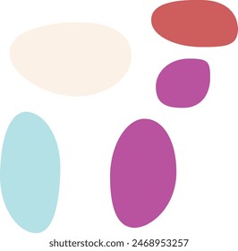 Un elemento de diseño de forma ovalada boho retro aislado abstracto.
