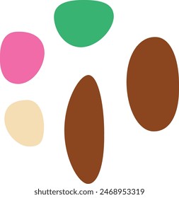 An abstract isolated retro boho oval shape design element.
