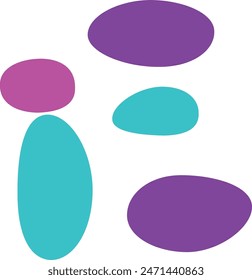 An abstract isolated retro boho oval shape design element.
