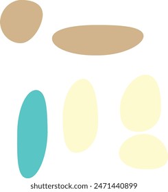 An abstract isolated retro boho oval shape design element.

