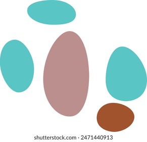 An abstract isolated retro boho oval shape design element.
