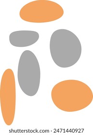 An abstract isolated retro boho oval shape design element.
