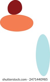 An abstract isolated retro boho oval shape design element.
