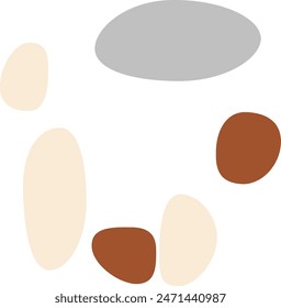 An abstract isolated retro boho oval shape design element.
