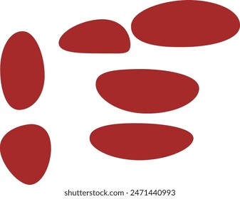 Un elemento de diseño de forma ovalada boho retro aislado abstracto.
