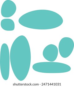 Un elemento de diseño de forma ovalada boho retro aislado abstracto.
