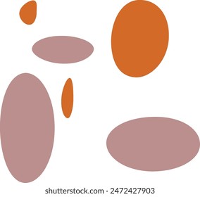 An abstract isolated retro boho oval shape design element.
