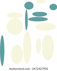 An abstract isolated retro boho oval shape design element.
