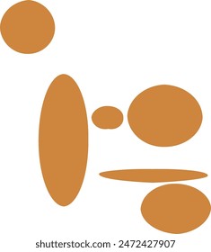 An abstract isolated retro boho oval shape design element.
