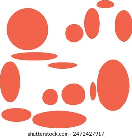 Un elemento de diseño de forma ovalada boho retro aislado abstracto.
