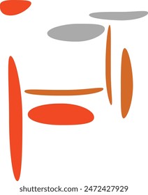 An abstract isolated retro boho oval shape design element.

