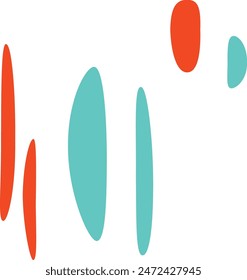 Un elemento de diseño de forma ovalada boho retro aislado abstracto.
