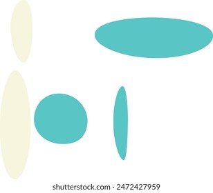 An abstract isolated retro boho oval shape design element.
