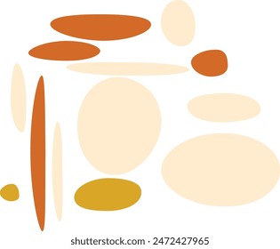 Un elemento de diseño de forma ovalada boho retro aislado abstracto.
