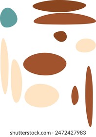 An abstract isolated retro boho oval shape design element.
