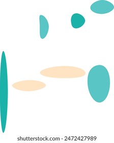 Un elemento de diseño de forma ovalada boho retro aislado abstracto.
