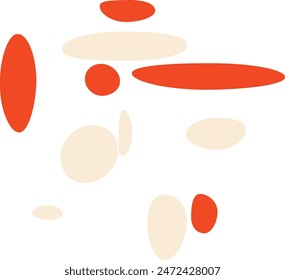 Un elemento de diseño de forma ovalada boho retro aislado abstracto.
