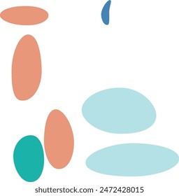 An abstract isolated retro boho oval shape design element.
