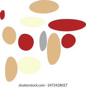 An abstract isolated retro boho oval shape design element.
