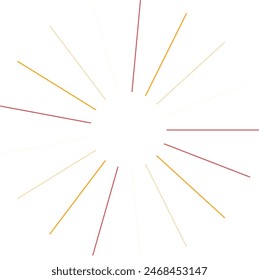 An abstract isolated retro boho sunburst design element.