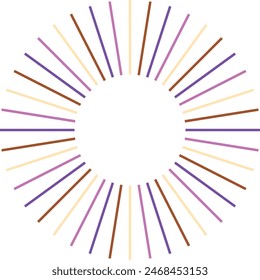 An abstract isolated retro boho sunburst design element.