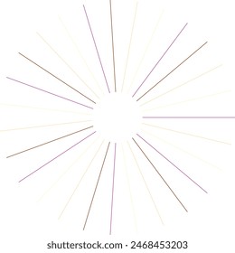 An abstract isolated retro boho sunburst design element.