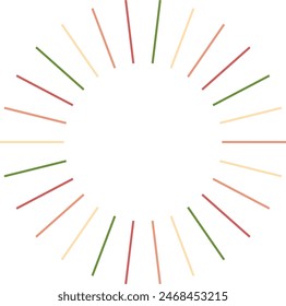 An abstract isolated retro boho sunburst design element.