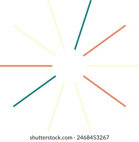 
An abstract isolated retro boho sunburst shape design element.