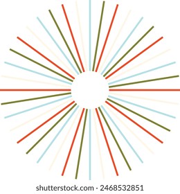 
An abstract isolated retro boho sunburst shape design element.