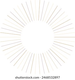 An abstract isolated retro boho sunburst design element.