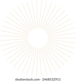 An abstract isolated retro boho sunburst design element.