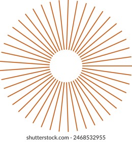 An abstract isolated retro boho sunburst design element.