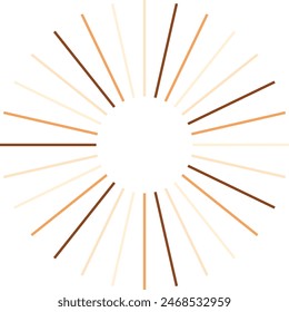 An abstract isolated retro boho sunburst design element.