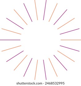 An abstract isolated retro boho sunburst design element.
