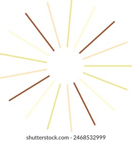 An abstract isolated retro boho sunburst design element.