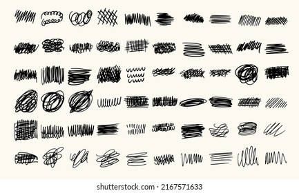 Abstract isolated scribble doodle vector big set collection