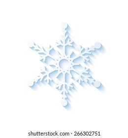 Abstract isolated snowflake on a white background