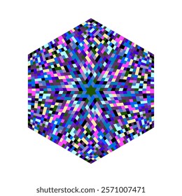 Abstract isolated tiled mosaic hexagon polygon - ornamental hexagonal vector design element