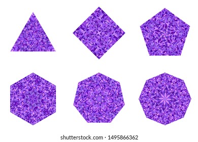 Abstract isolated tiled mosaic polygon symbol set - vector element with geometrical shapes