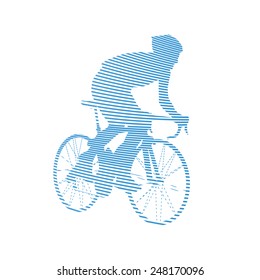 Abstract isolated vector cyclist