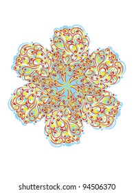 Abstract isolated vector flower. illustration.