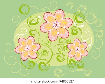 Abstract isolated vector flower. illustration.